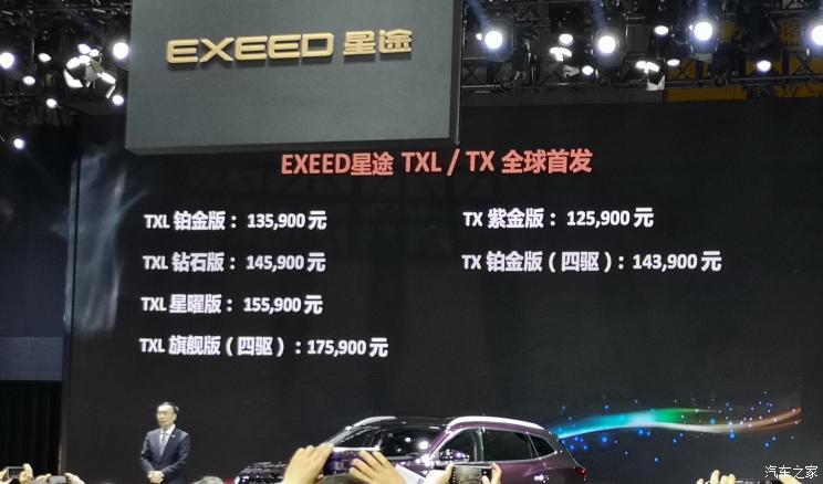 2023上海车展:星途-tx/txl售12.59万起