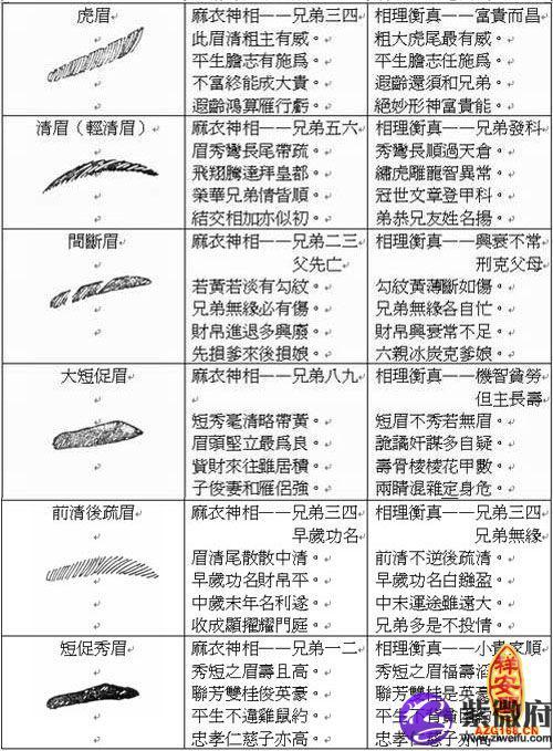 眉毛分叉的女人面相图片