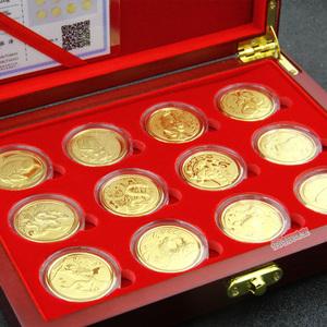 十二生肖纪念币 足金9999金币礼盒装黄金纯金礼品木盒包装带证书