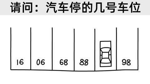 香港小学生入学测试题,请问:汽车停的是几号车位?