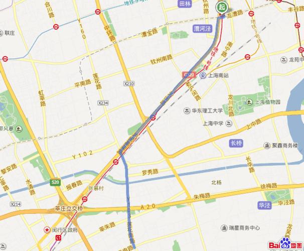 从漕宝路地铁站开车到春申路2801号大润发具体路线开车怎么走法
