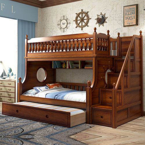 爱森堡 儿童床上下床实木高低床双层床成人子母床上下铺