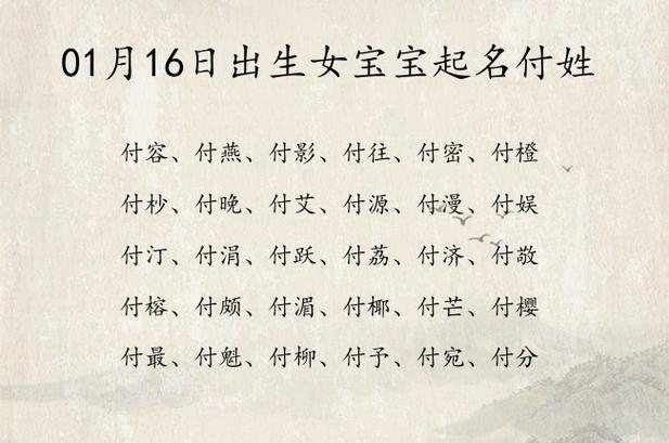 01月16日出生女宝宝起名付姓姓付三个字女宝宝名字大全有哲理的