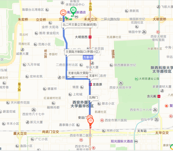从西安城北客运站到北关正街坐几路公交车?