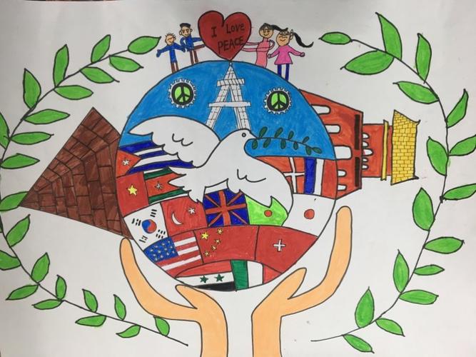 沙坡小学参加全国少年儿童世界和平海报《和平之旅》作品征集获奖展示