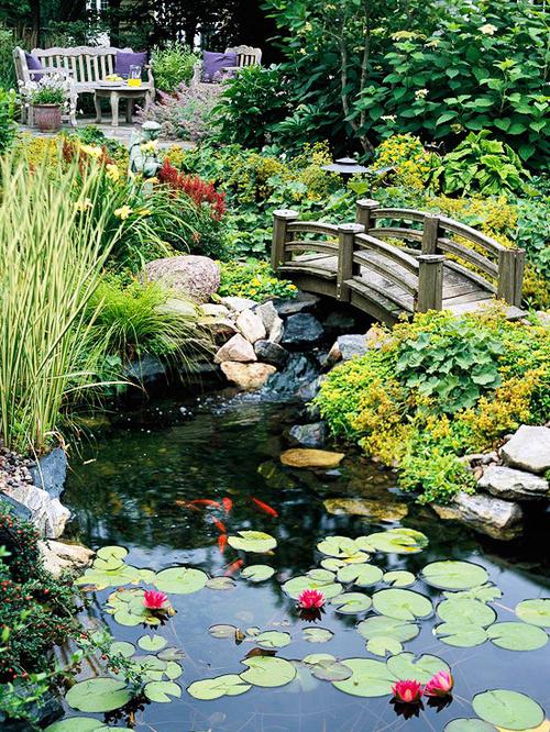 花园鱼池13个庭院鱼池设计案例想要院子美就建个鱼池吧