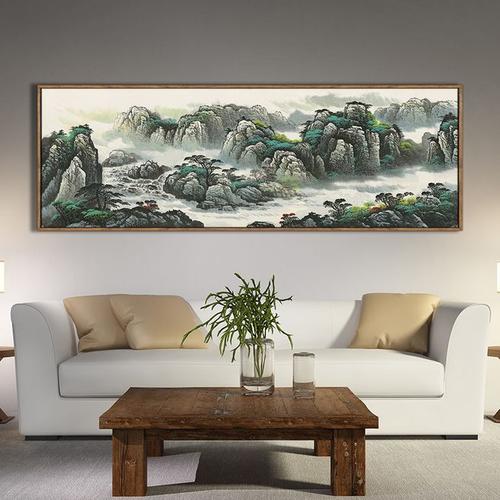 客厅装饰画风水靠山中式画沙发背景墙挂画办公室壁画巨幅泰山国画