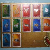 香港邮票2012年十二生肖金银邮票小版张原胶全品