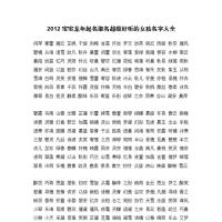 2012龙年^非常多的超好听女宝宝名字大全.doc