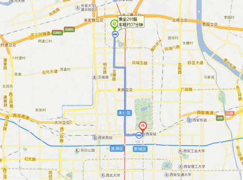西安未央区凤城十路西口到阎良去蓝天路西段城管执法局怎么乘车?