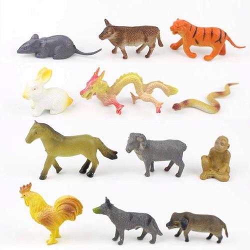 大号十二生肖模型玩具12生肖玩具仿真动物模型玩具男女孩儿童玩具大号