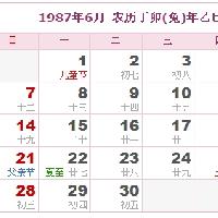 1987年日历表,1987年农历表