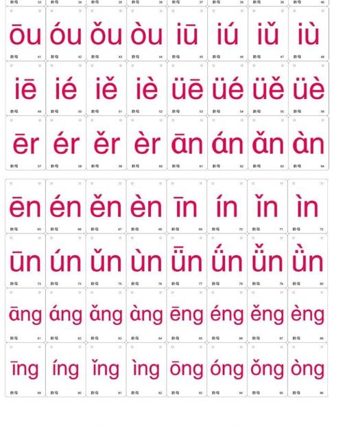 汉语拼音卡片挂图 小学生声母韵母书写四线格有声调教具 台历包邮7折