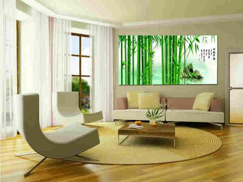 客厅挂竹子的画可以吗家里客厅国画竹子壁挂画风水设计图