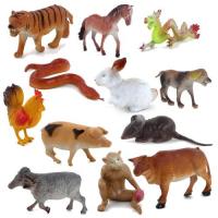 儿童玩具奥斯尼新品十二生肖动物模型组合儿童动物塑胶玩具龙马羊