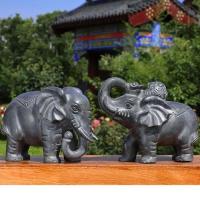 石雕大象摆件一对青石雕刻石象风水象门口石头大象工艺品客厅摆件sn