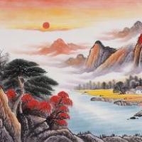 盆山水画,是一种根据大地理风水布局,艺术和风水相结合的聚财风水画