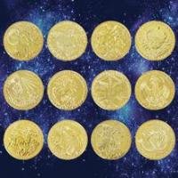 欧美十二星座纪念币塔罗占卜幸运许愿币硬币合金金色浮雕硬币收藏